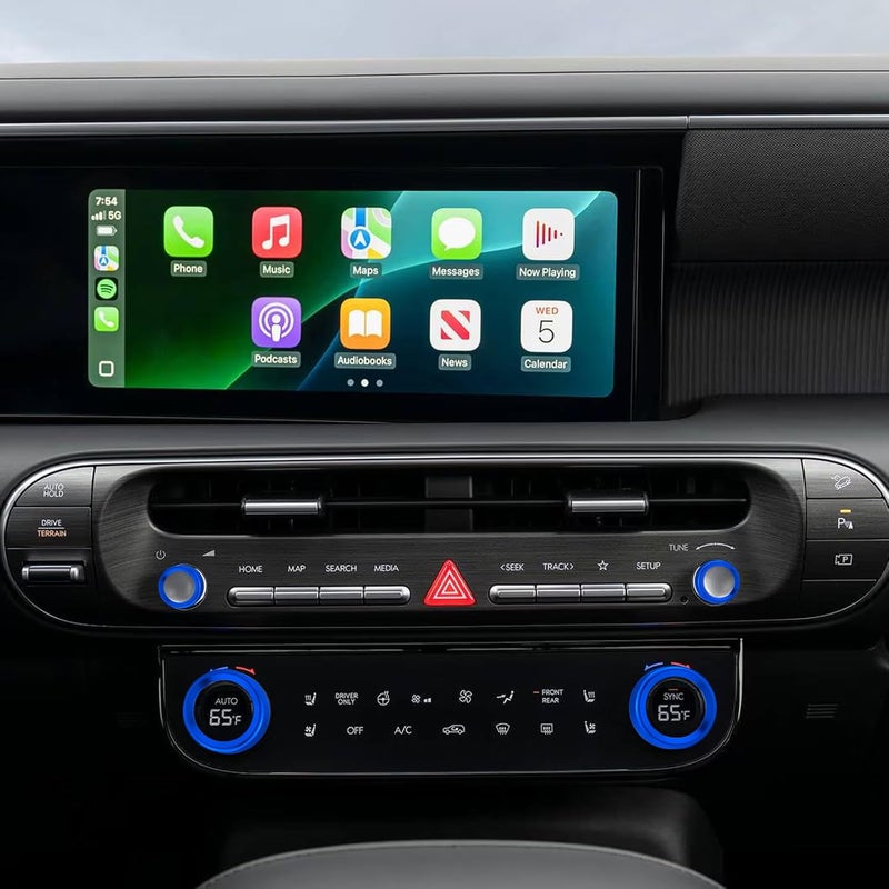 HDUFC for Hyundai Palisade 2026+Aluminum Interior Volume/air Conditioning knob Ring Trim Covers (4-Piece Set) (Blue) - Image 3